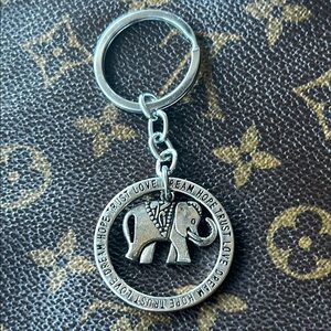 Silver Elephant Keychain